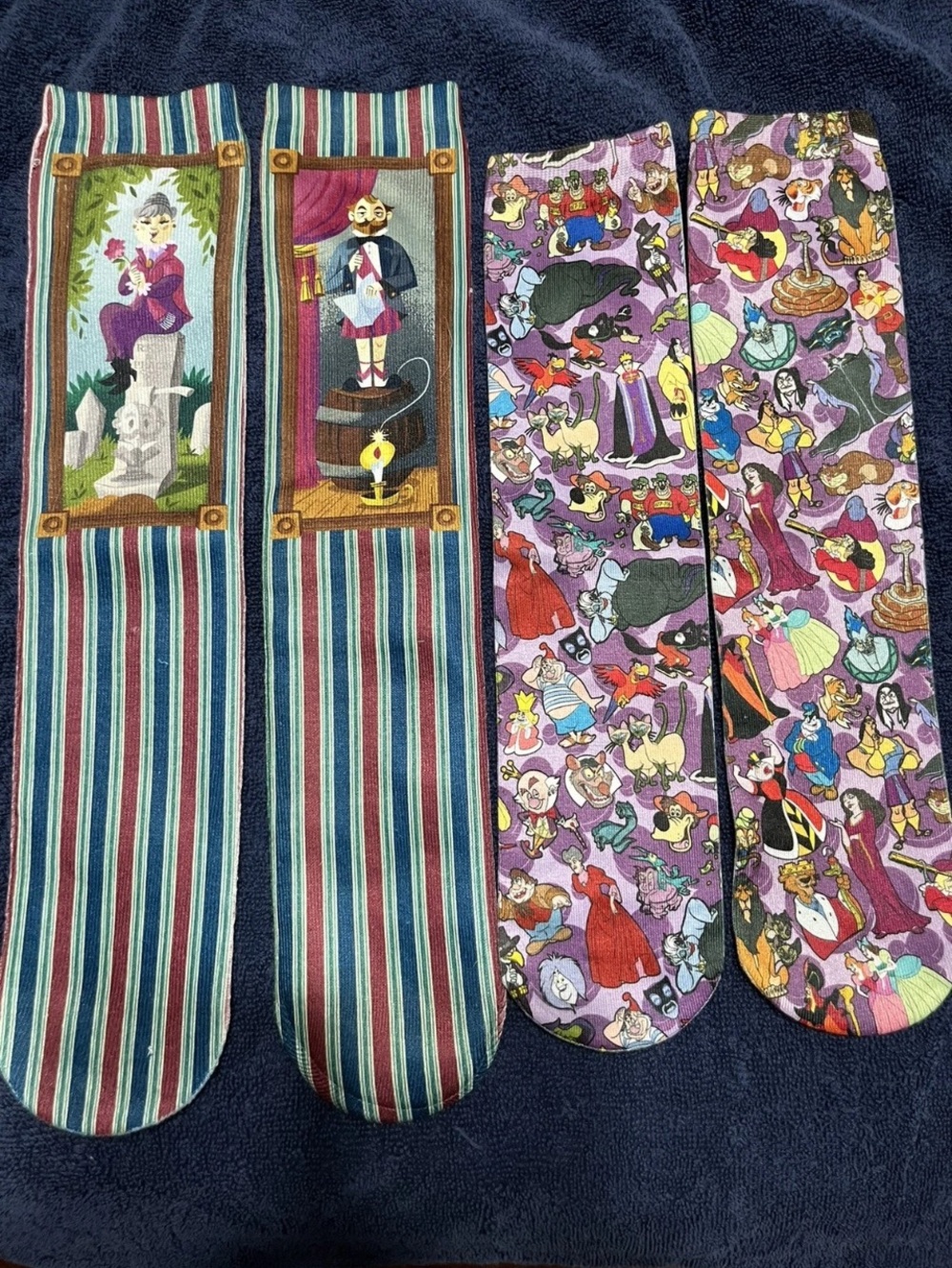 Disney Parks Socks Heroes & Villains/Haunted Mansion 2 PR Authentic Original New